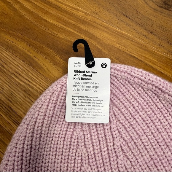 LULULEMON Pink Peony Ribbed Merino Wool-Blend Knit Beanie